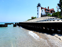 Summer day at Point Betsie Lighthouse on Lake Michigan