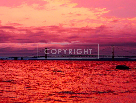 Wild Sunrise at the Mackinac Bridge