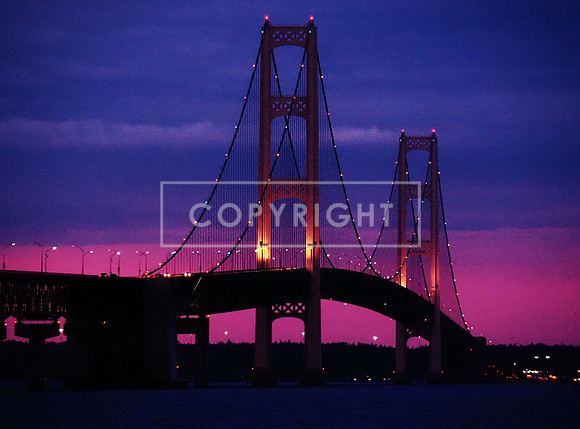 Sunset at the Mackinac Bridge