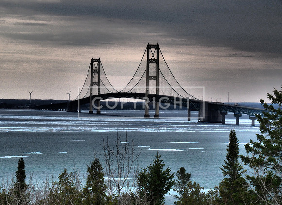 Stormy Mackinac Bridge