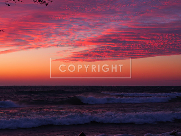 Pink Skies at Sunset, Lake Michigan