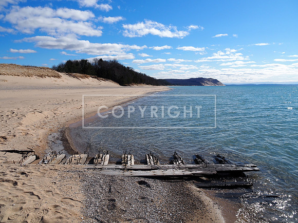 Shipwreck along Lake Michigan at Sleeping Bear Dunes