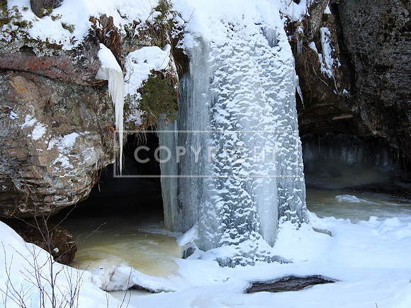 Frozen Scott Falls, in Munising