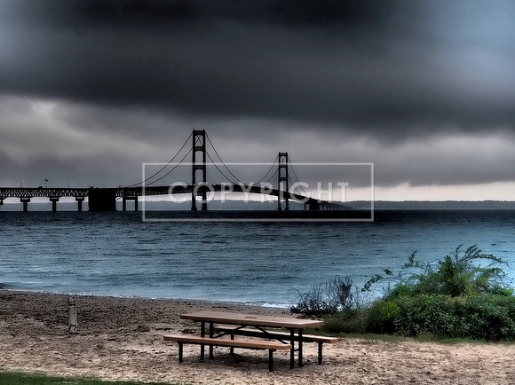 Stormy Mackinac Bridge