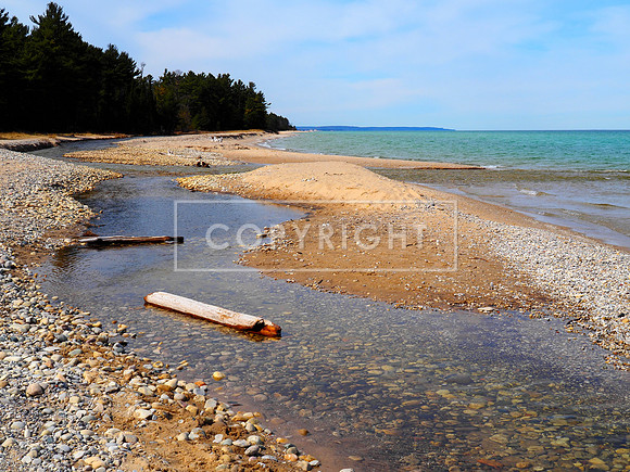 Shalda Creek flows into Lake Michigan, Sleeping Bear Dunes National Lakeshore